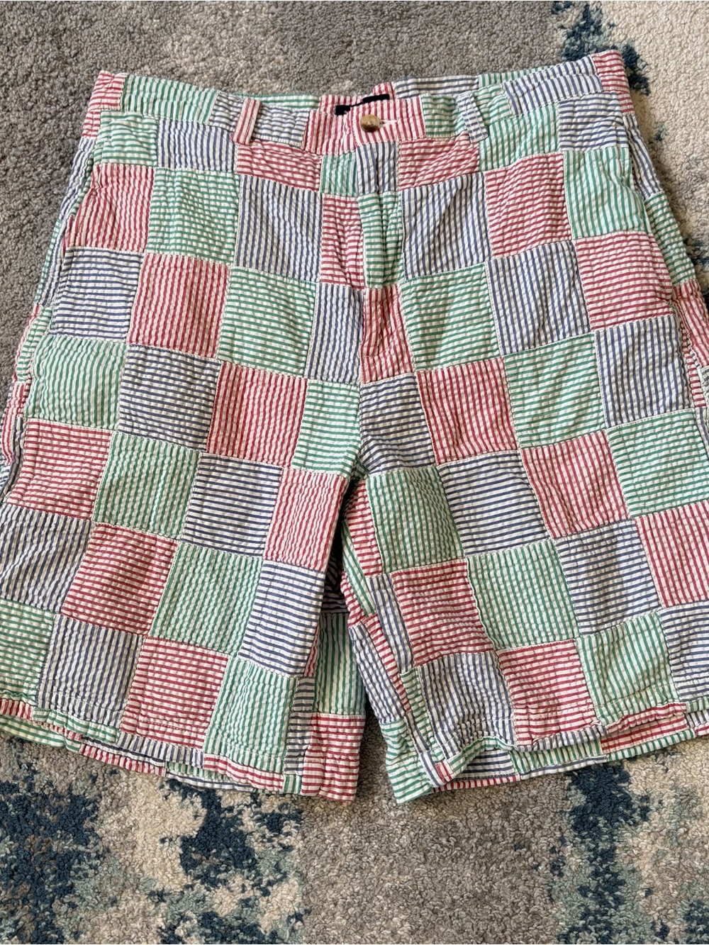 T. Harris London Patchwork Seersucker Men’s Shorts 32x9